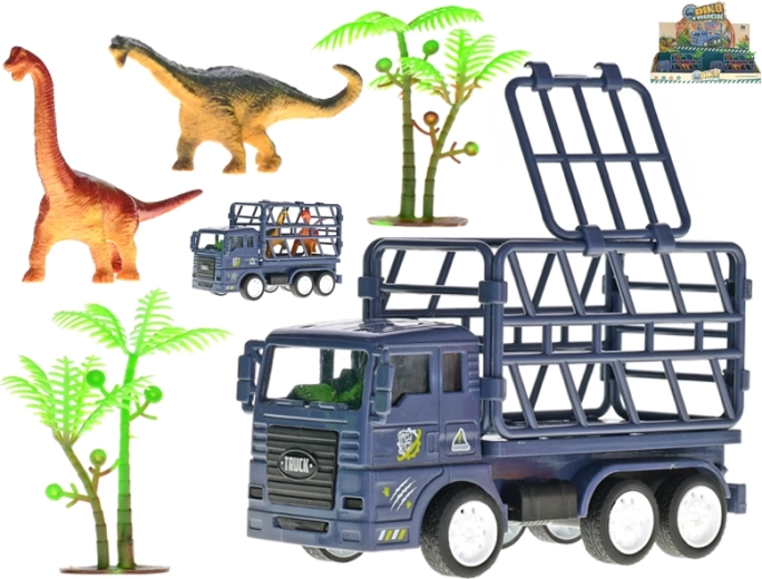 Lastbil 14 cm med friløb og dinosaurer