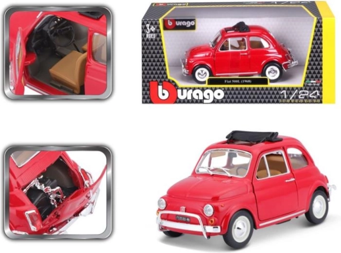 Bburago 1:24 Fiat 500L (1968) Rød