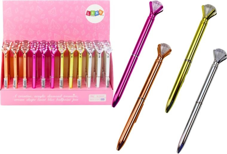 Kuglepen med diamant, blå blæk 0,7 mm