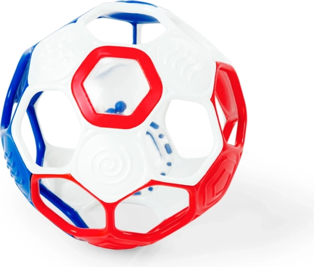 Oball ranglebold Rattle Goals til babyer, rød/hvid/blå
