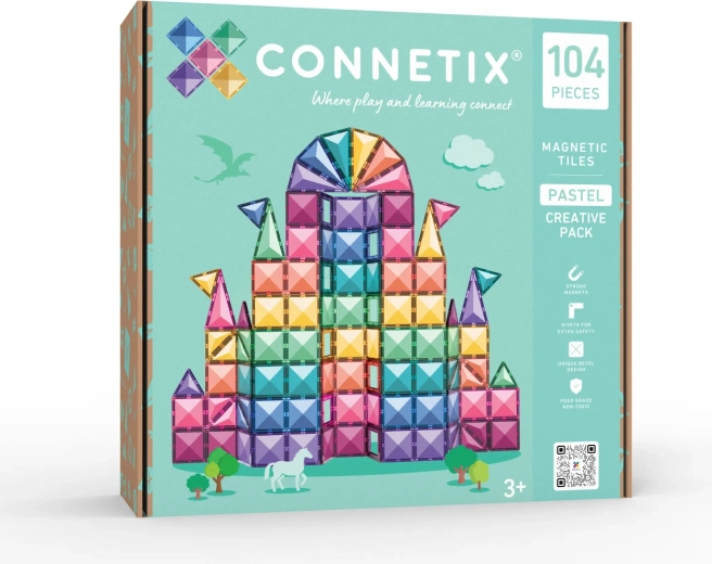 Pastelfarvet kreativt sæt med 104 dele