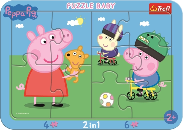 TREFL Baby puslespil Glade Peppa Gris 2i1, 10 brikker