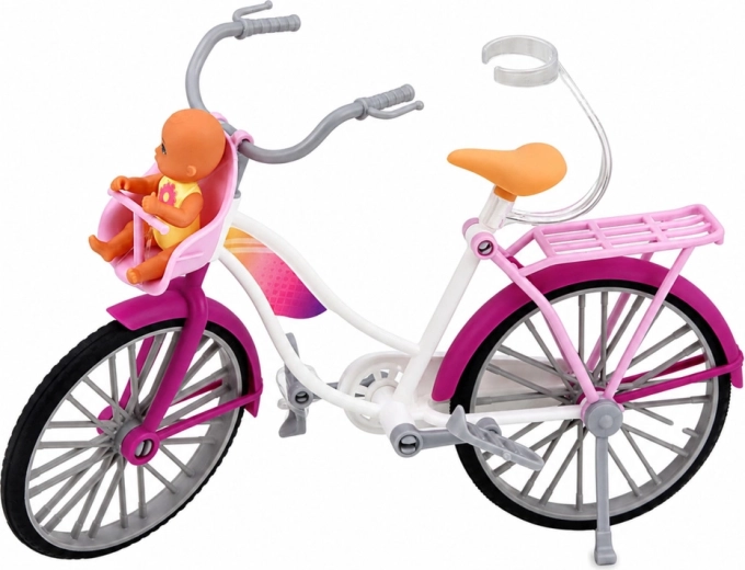 Cykel med barnesæde og baby