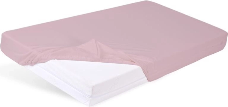 Babymatex vandtæt bambuslagen med elastik, gammelrosa 60 × 120 cm