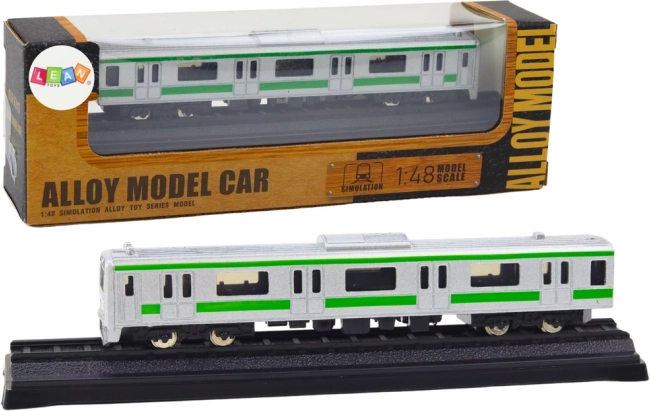 Metalmodel af togvogn 1:48 – sølvfarvet