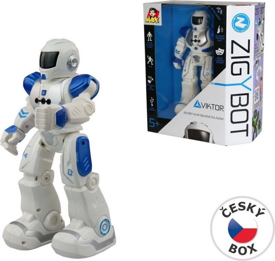 Robot Viktor 27 cm med 21 funktioner i blå farve