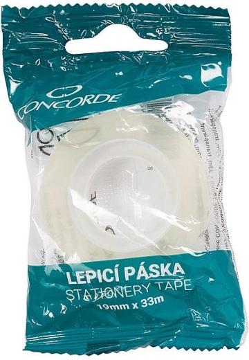 Klar tape CONCORDE 19 mm × 33 m, transparent