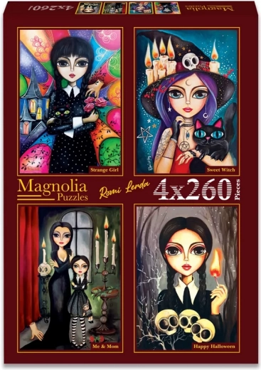 Magnolia puslespilssæt Glad Halloween – 4×260 brikker