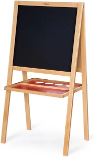 Dobbeltsidet træ-tavle til kridt og whiteboardtuscher med magnetisk overflade