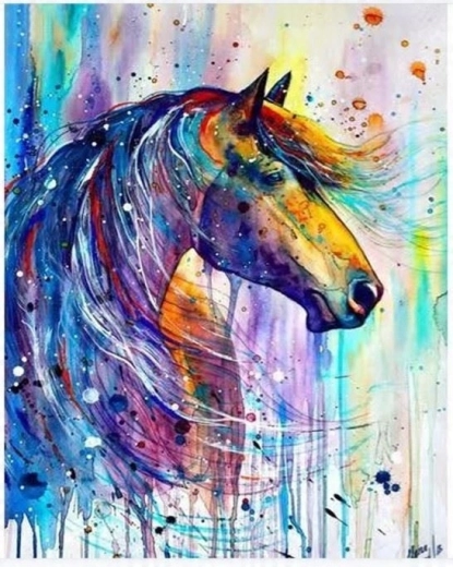 NORIMPEX Mal efter tal Abstrakt hest 40 × 50 cm