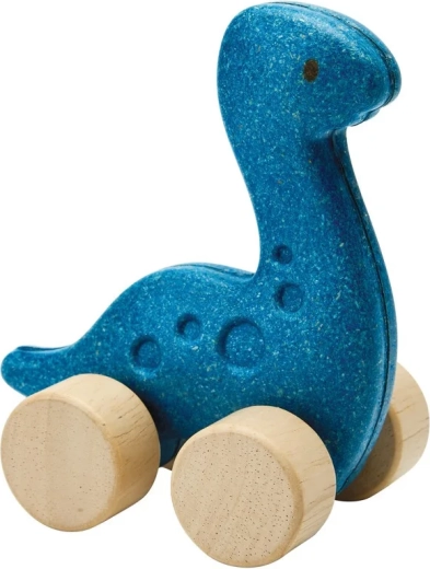 En dinosaur på hjul, der underholder