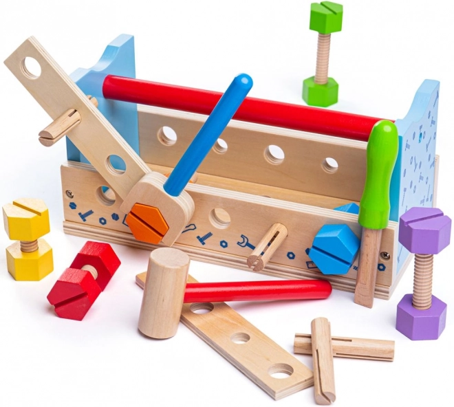 Træværksted og værktøjskasse 2i1 Bigjigs Toys