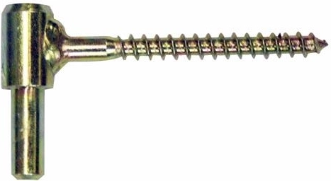 Hængselkrog med gevind, gulforzinket