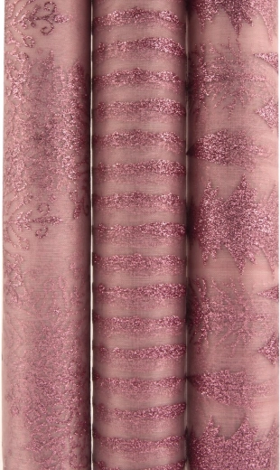 Lyserød organza af polyamid med palietter 30 × 200 cm