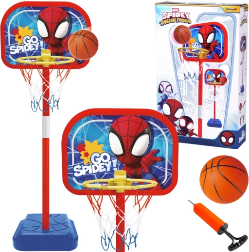 Basketballsæt SPIDEY med justerbar kurv og bold 14 cm