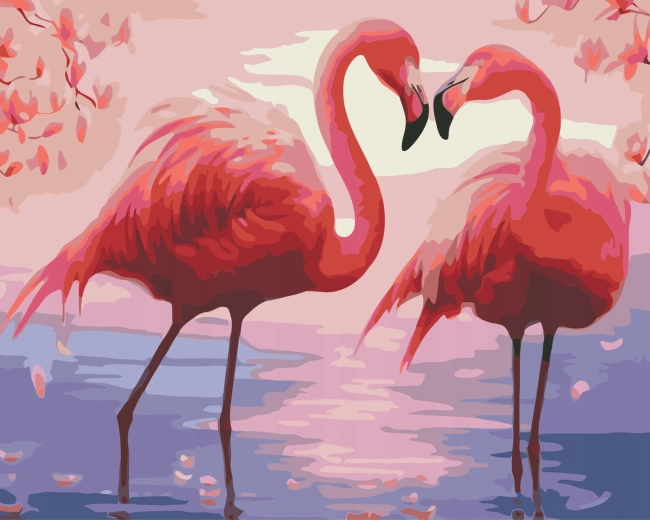 Norimpex Mal efter tal Flamingoer 40 × 50 cm