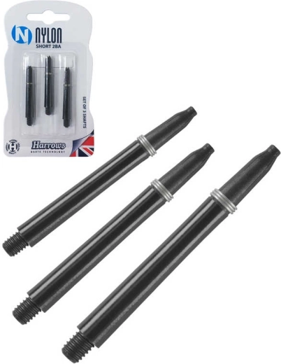 Reserve-skafter til dartpile Harrows Nylon Short 2BA (S) – sæt med 3 stk.