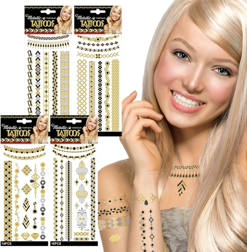 Metalliske midlertidige tatoveringer – 4 stilarter