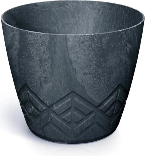 Blomsterkrukke med betoneffekt, antracit, diameter 15,8 cm
