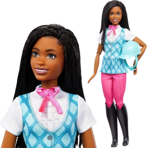 Mattel Barbie Mysteries ridepige-dukken Brooklyn med hjelm