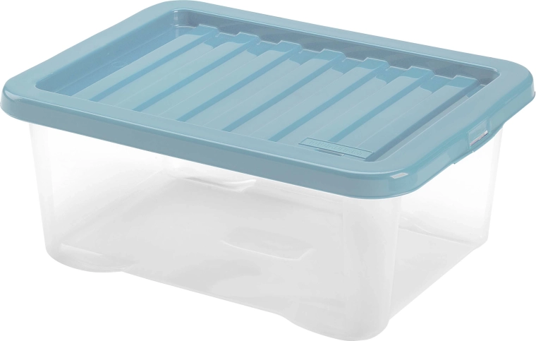 Plastisk opbevaringsboks med låg HEIDRUN Quasar 18 l