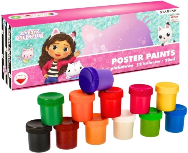 Plakatfarver Gabby’s Dollhouse – sæt med 12 farver á 20 ml