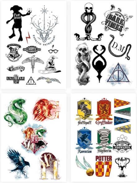 Sæt af Harry Potter-tatoveringer