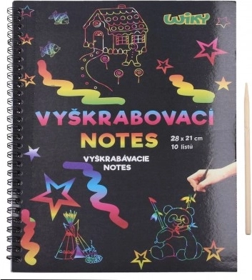 Skrabe notes farvet 28x21, 10 ark