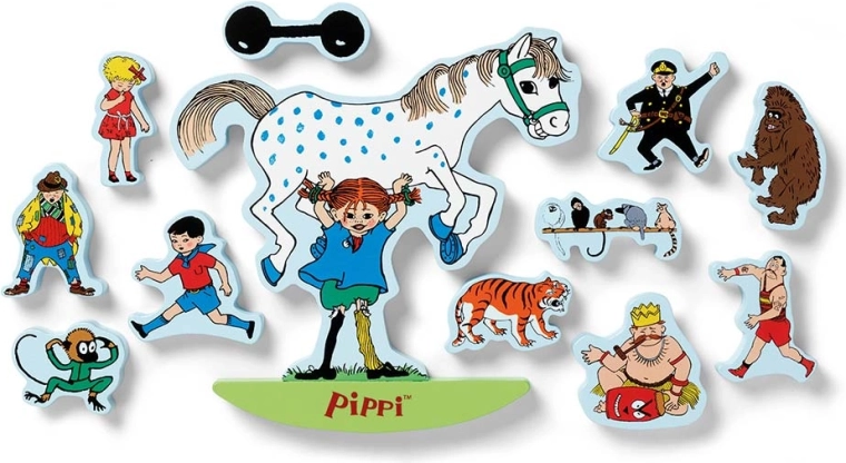 12 træfigurer fra Pippis verden