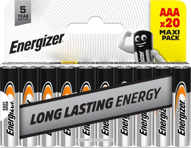 Energizer Everyday AAA alkaline batterier, 20 stk.