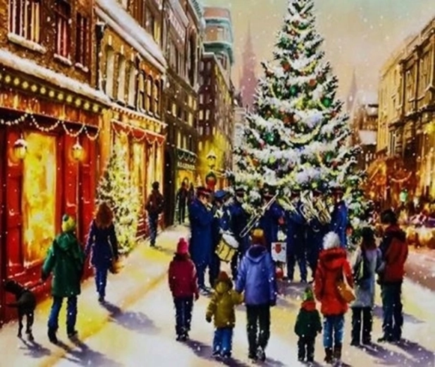 Norimpex Mal efter tal ved juletræet 40 × 50 cm