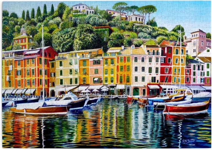 Puslespil Portofino havn, 1000 brikker
