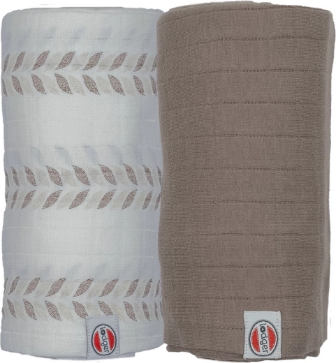 Lodger swaddler Solid matcha sæt 2 stk. 110 x 110 cm birch/buffalo