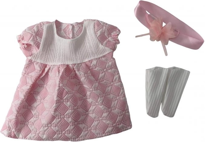 Lyserød kjole til dukker 40 - 43 cm