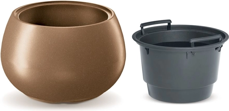 Blomsterkrukke med indsats HEOS Eco Wood 37 cm – naturo eco