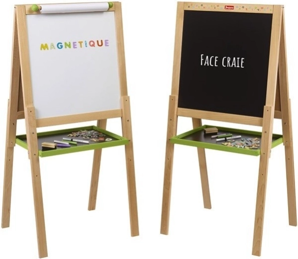 Jeujura træ-multifunktionstavle med papirrulle 54 × 54 cm