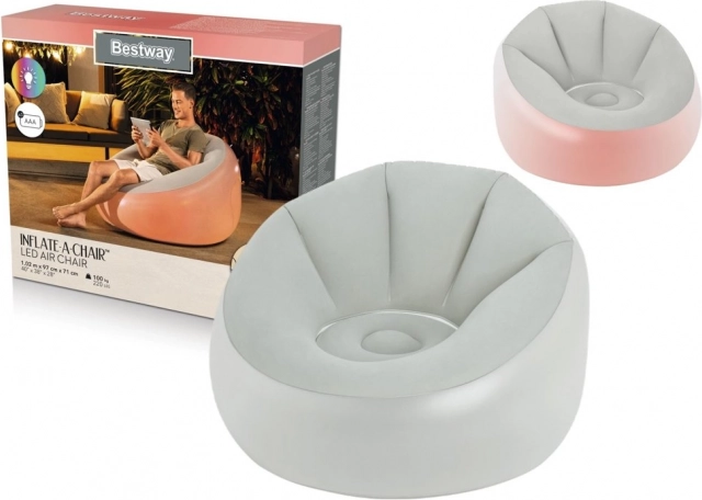 Oppustelig lysende lænestol 102 × 97 × 71 cm BESTWAY
