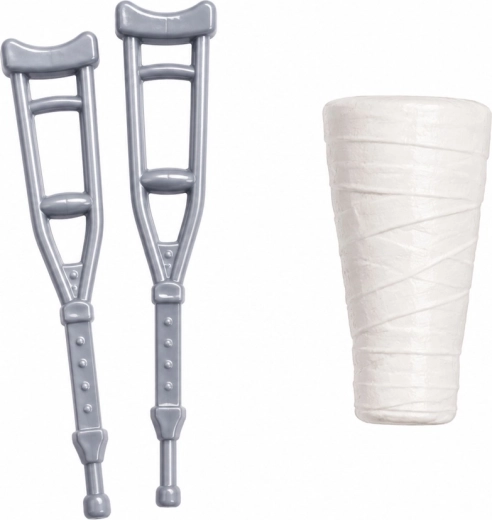 Medicinsk tilbehør: krykker og gips