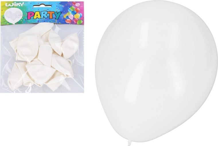 Hvid oppustelig ballon 30 cm - 10 stk.