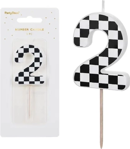Fødselsdagslys tal 2 5,5 cm mix - 1 stk.