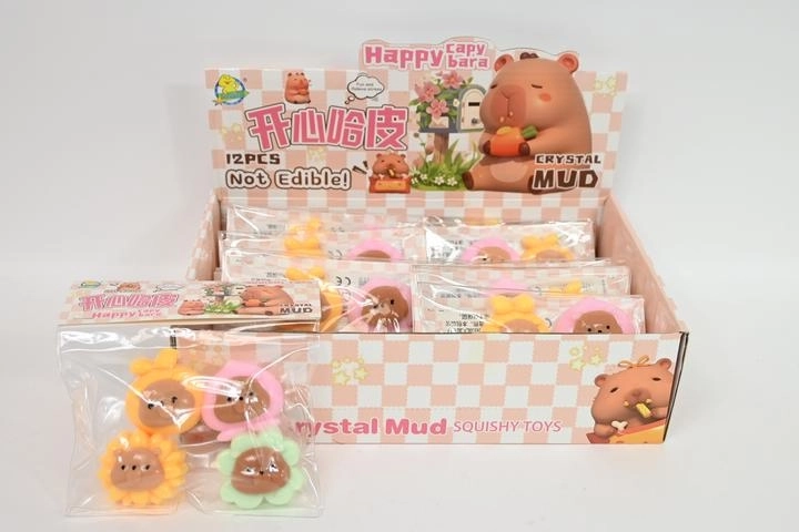 Mini antistress-klemmefigurer med dyr i blomster 4 stk.