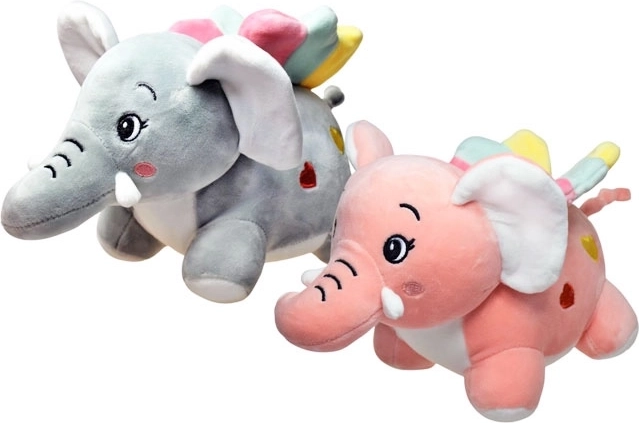 Plysbamse stående lille elefant med regnbuevinger 18 × 24 cm