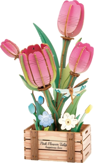 3D træbyggesæt Tulipan 21 cm