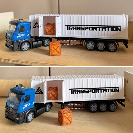 Åbningsbar container og last