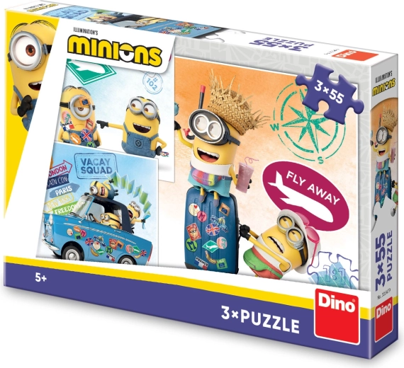 Dino-puslespil Minions 3×55 brikker