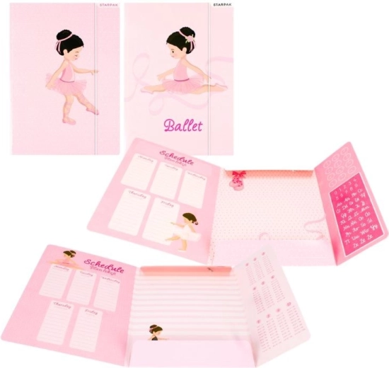 Hæftemappe A4 med elastik – ballerina – 1 stk.