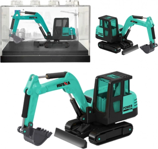 Samlermodel af bæltegraver Huina grøn 1:80