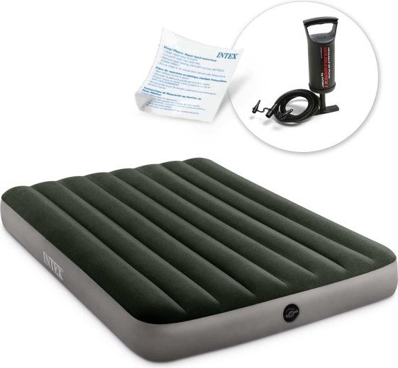 Oppustelig madras INTEX 191 × 137 × 25 cm med håndpumpe