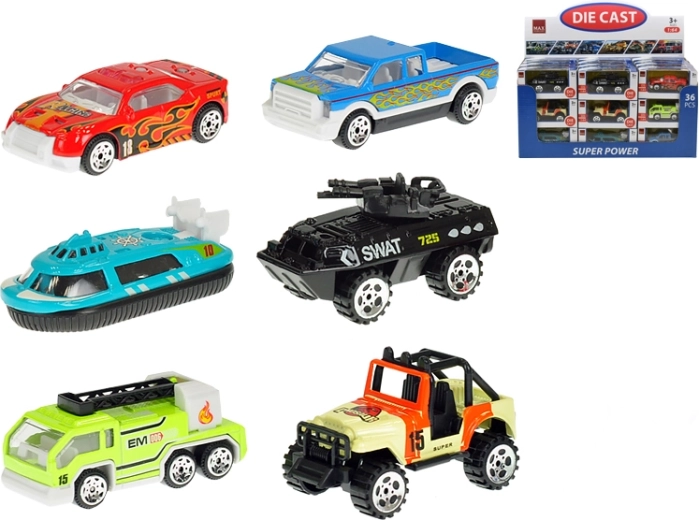 Metalbil 7 cm 1:64 med frihjul