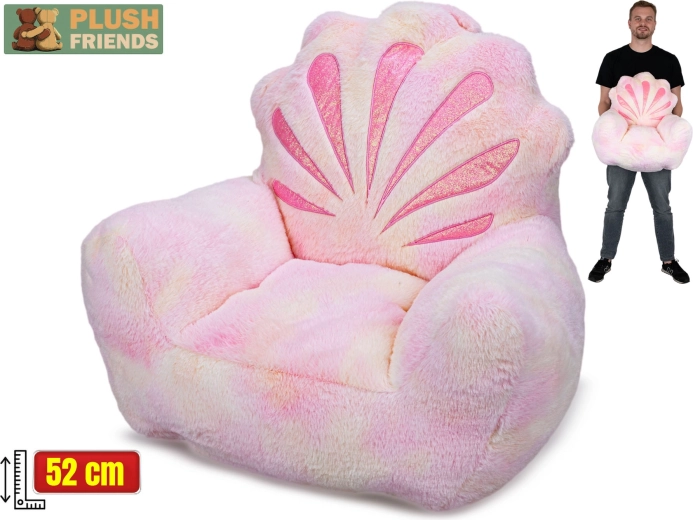 Plush Friends plysjlænestol i muslingeform 52 cm